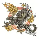 crow dragon flying tattoo design idea