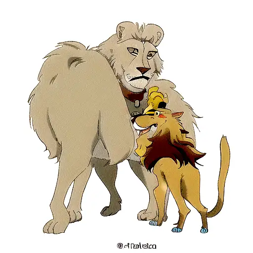 Mufasa y Simba pelicula rey leon, tatuaje padre e hijo significado tattoo design idea