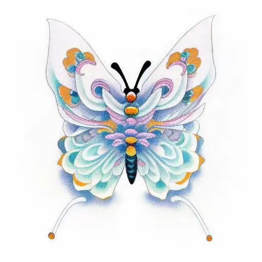 Butterfly that looks like its having a anxiety attack tattoo design idea