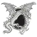 dragon and lightning storm tattoo design idea