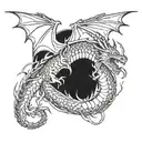 dragon and lightning storm tattoo design idea