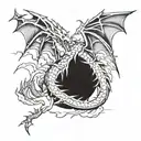 dragon and lightning storm tattoo design idea