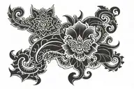 A tattoo, a little Indonesian, located in the lower back, 5cm high and horizontal tattoo design idea