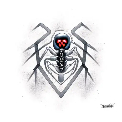 black widow with the number 22 on its back tattoo design idea