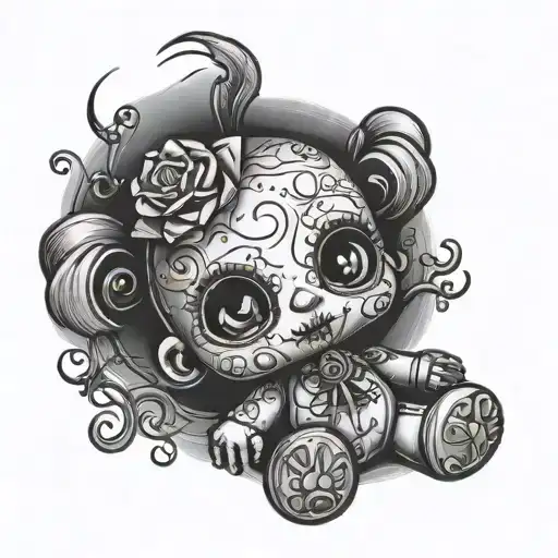 voodoo doll baby tattoo design idea