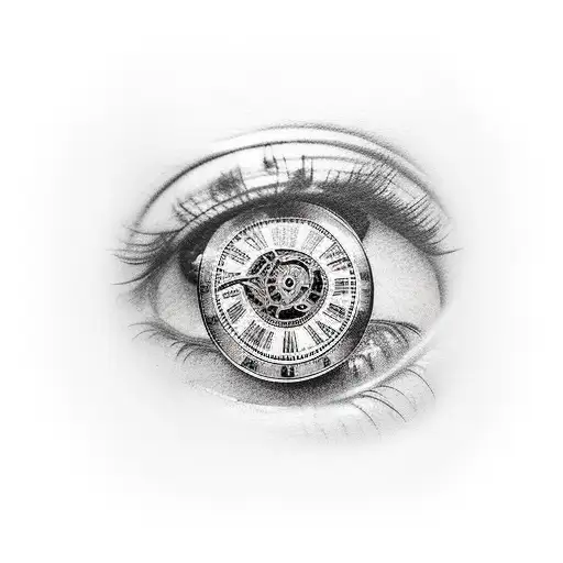 una montaña mas reloj y un guerrero persa con unos ojos de mujer tattoo design idea