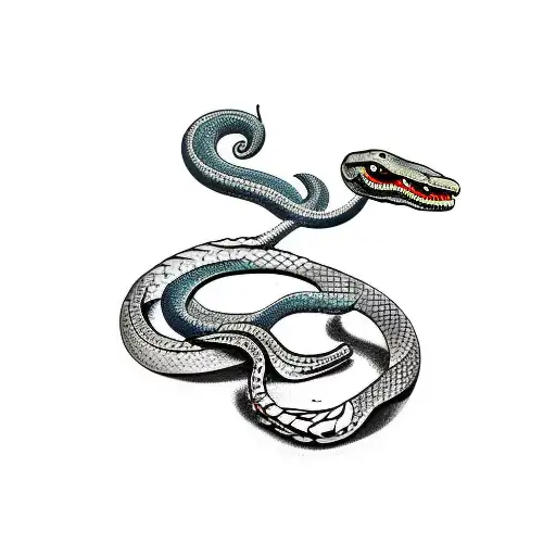 snake straight tattoo design idea