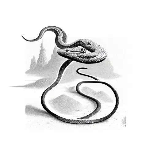 snake straight tattoo design idea