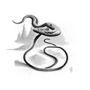 snake straight tattoo design idea