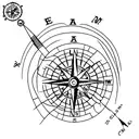 Nautical compass with long south leg tattoo design idea