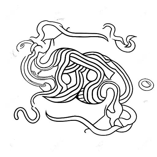 two half moons with snakes and the number 13 tattoo design idea