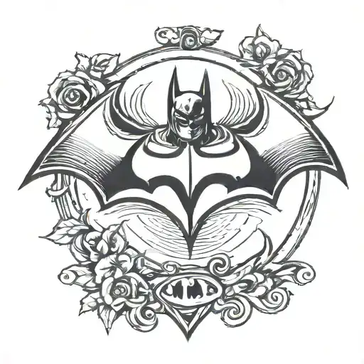 red Batman symbol tattoo design idea