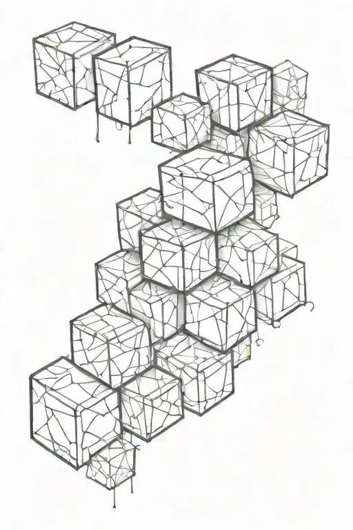 cube pile tattoo design idea