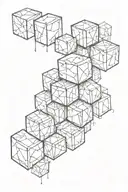cube pile tattoo design idea