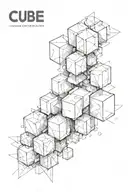 cube pile tattoo design idea