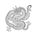Japanese dragon with clouds tattoo design idea