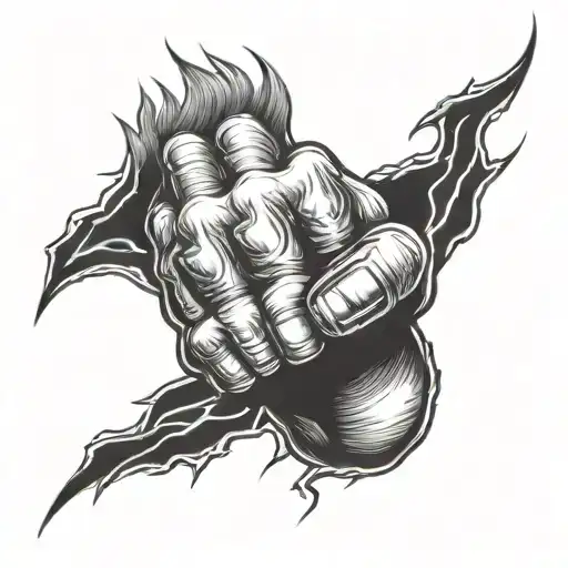 fist of lightning tattoo design idea