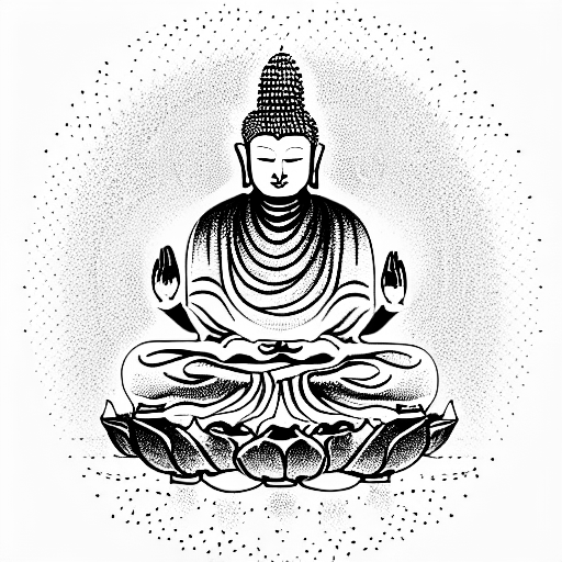 buddha on a lotus with DMT tattoo design idea