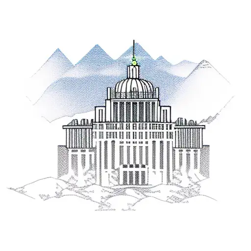 mountains and the Idaho capital building tattoo design idea