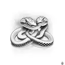 two snakes wrap around a dagger tattoo design idea