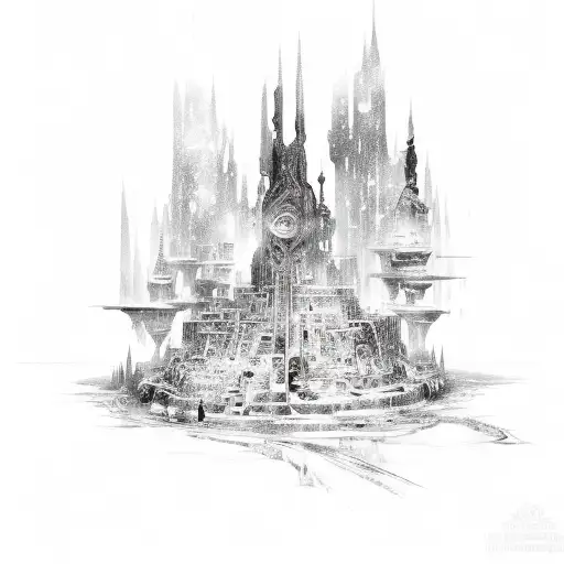 book with a fantasy world burst out of it tattoo design idea