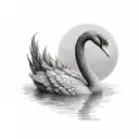 black swan evil tattoo design idea