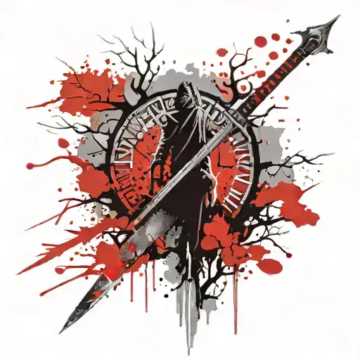Narsil sword with tree of Gondor tattoo design idea
