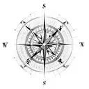A compass intertwined with various travel landmarks, representing the love for exploring new places tattoo design idea