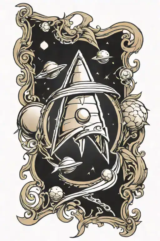 shallot and star trek insignia tattoo design idea