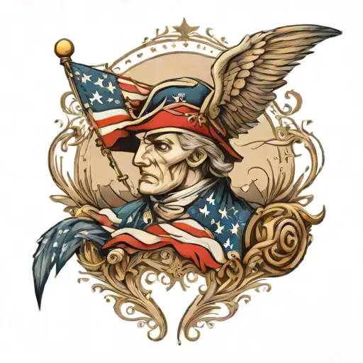 american patriot american revolution tattoo design idea