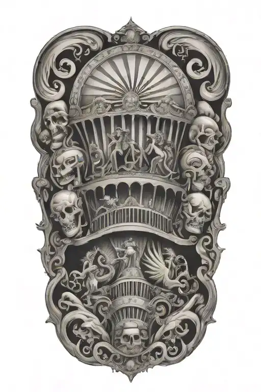 haunted carnival tattoo design idea