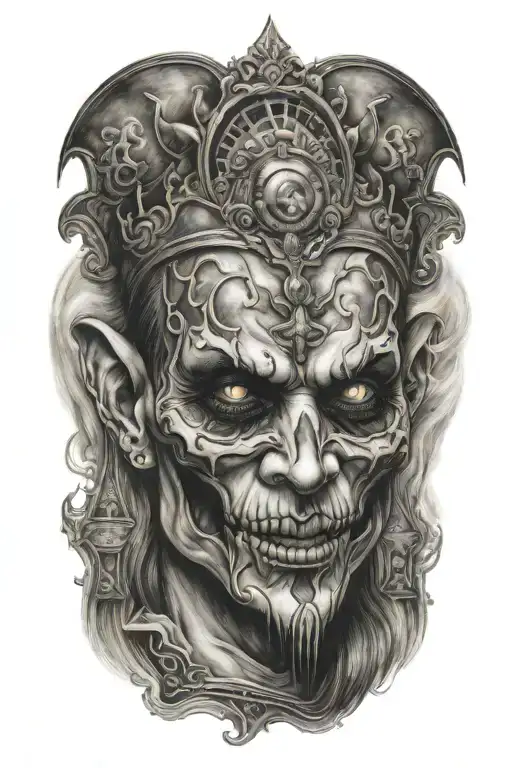 haunted carnival tattoo design idea