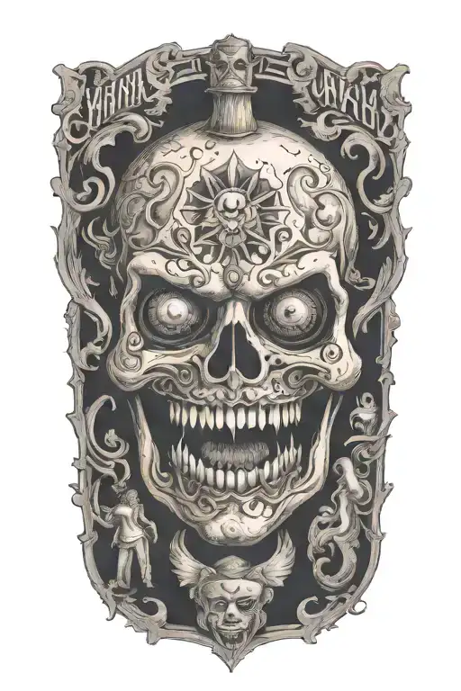 haunted carnival tattoo design idea