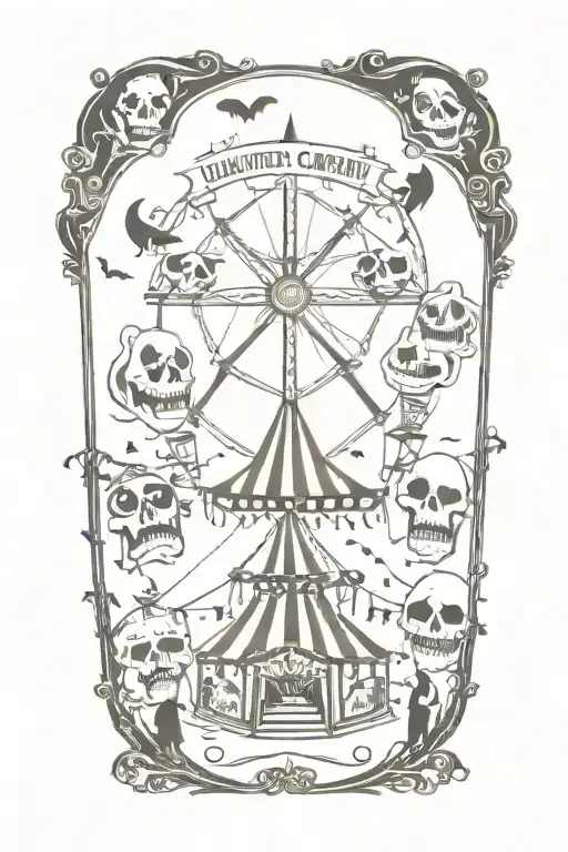 haunted carnival tattoo design idea