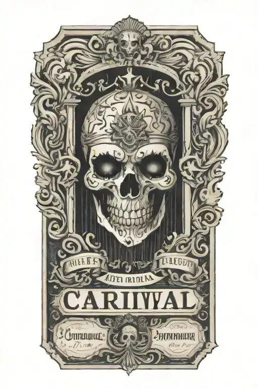 haunted carnival ticket featuring tattoo design idea