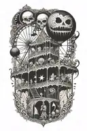 haunted carnival tattoo design idea
