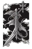 Cloud sword, Sephiroth sword, Squall Leonhart crest tattoo design idea