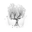 olive tree and cedar tree embracing tattoo design idea