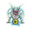 chasing monsters away tattoo design idea