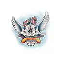 chasing monsters away tattoo design idea