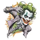 Joker face with cobra going down arm sleeve tattoo design idea