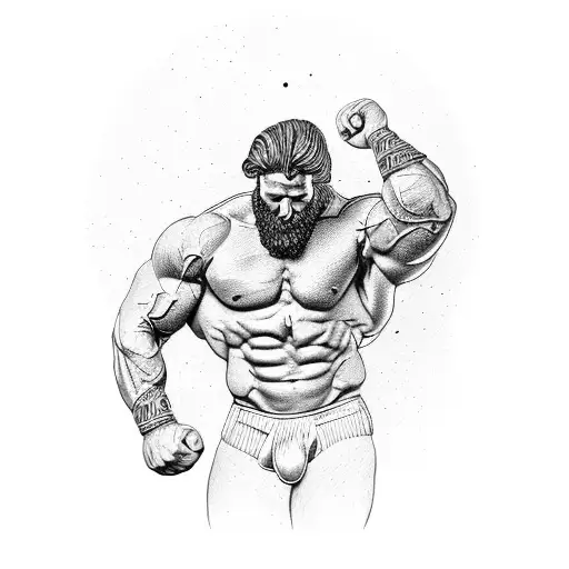 the muscular Zeus in the thinker pot tattoo design idea
