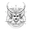 Zeus sits like the thinker  tattoo design idea