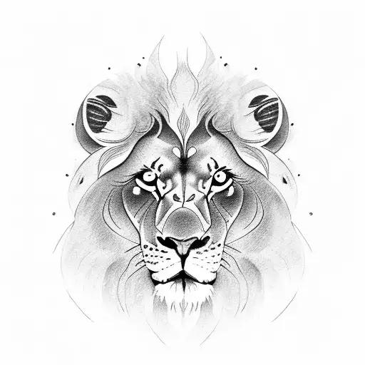 Lion eyes with scar tattoo design idea