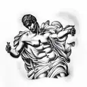 greek god as a slave tattoo design idea