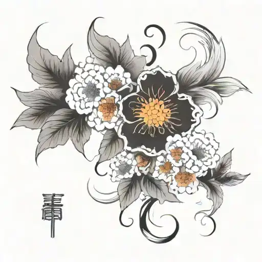 emo flowers   tattoo design idea