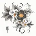 emo flowers   tattoo design idea