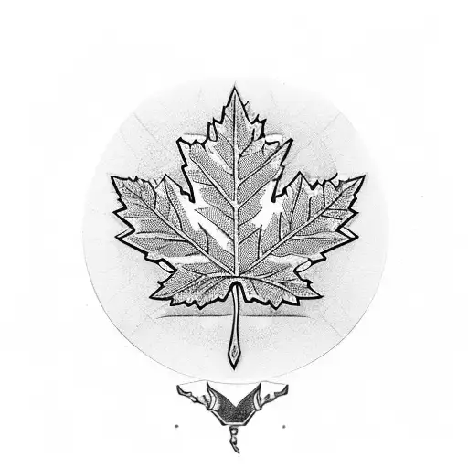 cards maple leaf compass bullets tattoo design idea