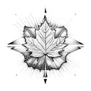 cards maple leaf compass bullets tattoo design idea