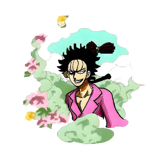 Brook from one piece with a Honda nsx tattoo design idea